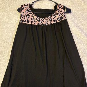 Black Top With Leopard Print